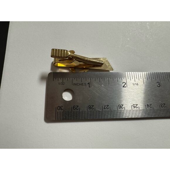 Tie Clasp Clip Vintage Micrometer Engineering Machinist Tool Gold Tone - Picture 3 of 4